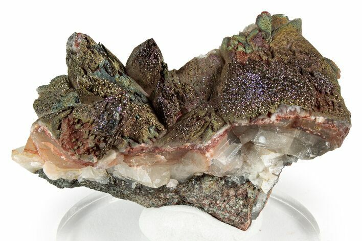 Iridescent Scalenohedral Calcite Crystal Cluster - Moldova #336384